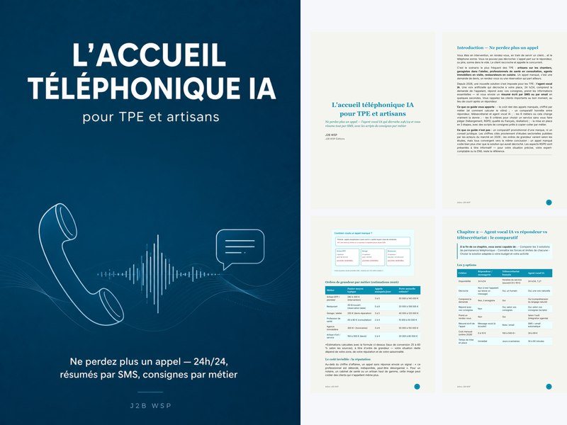 L'accueil téléphonique IA pour TPE et artisans — Ne perdez plus un appel : l'agent vocal 24h/24 qui vous résume tout par SMS
