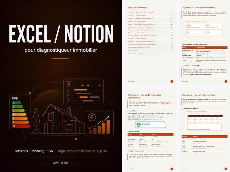 Excel / Notion pour diagnostiqueur immobilier