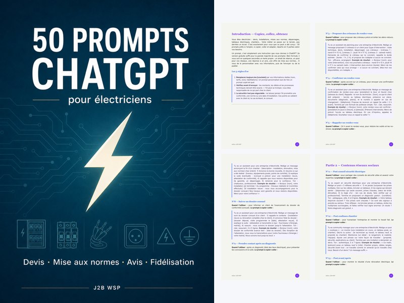 50 prompts ChatGPT pour électriciens