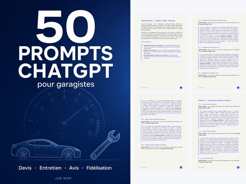 50 prompts ChatGPT pour garagistes