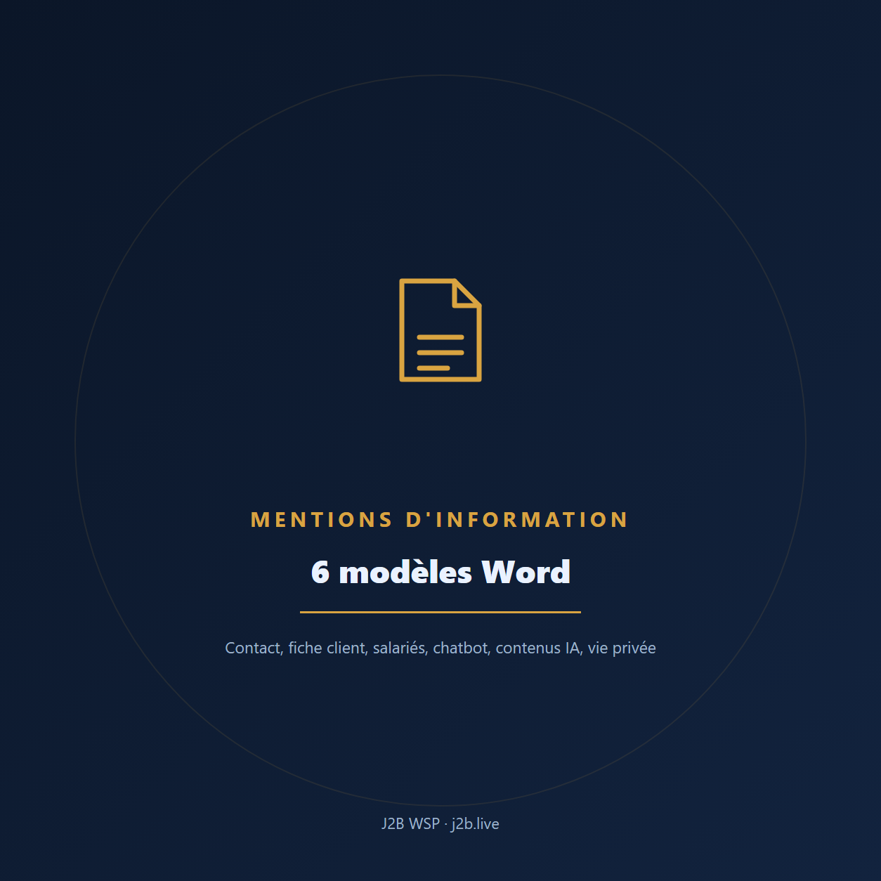 Mentions d'information RGPD — 6 modèles Word prêts à l'emploi