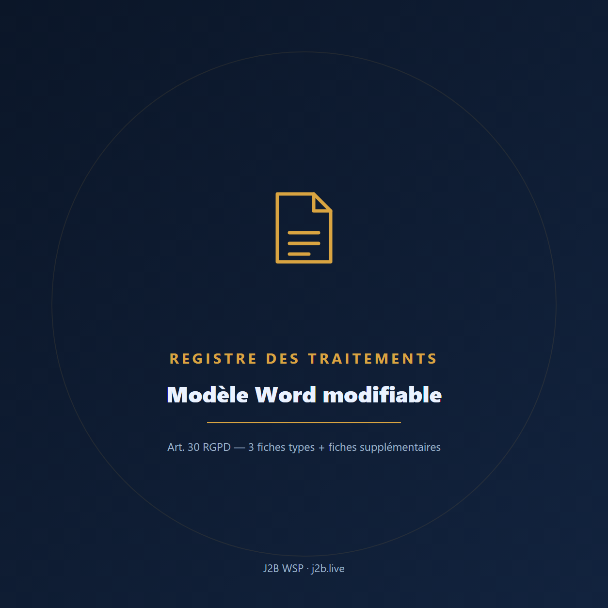Registre des traitements RGPD — modèle Word modifiable